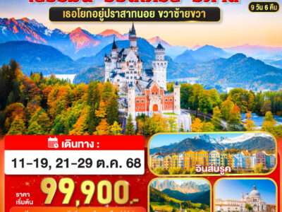 เธอโยกอยู่ปราสาทนอย ขวาซ้ายขวา เยอรมนี - ออสเตรีย - อิตาลี 9 วัน 6 คืน โดยสายการบินไทย (TG)